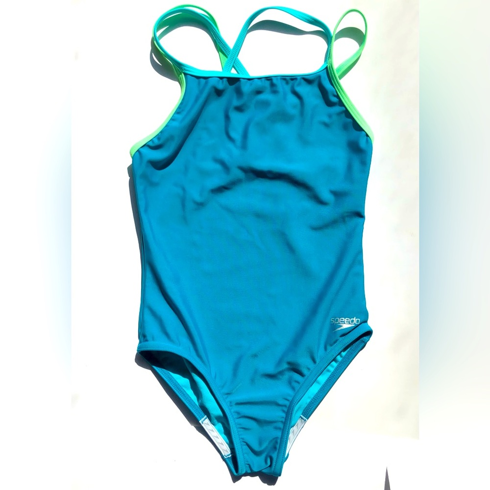 Speedo Swimsuit Girls One Piece Criss Cross Straps Size 10